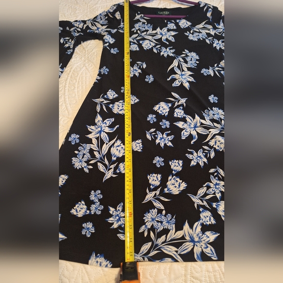 Ralph Lauren Black and Blue Floral Dress - Picture 7 of 11